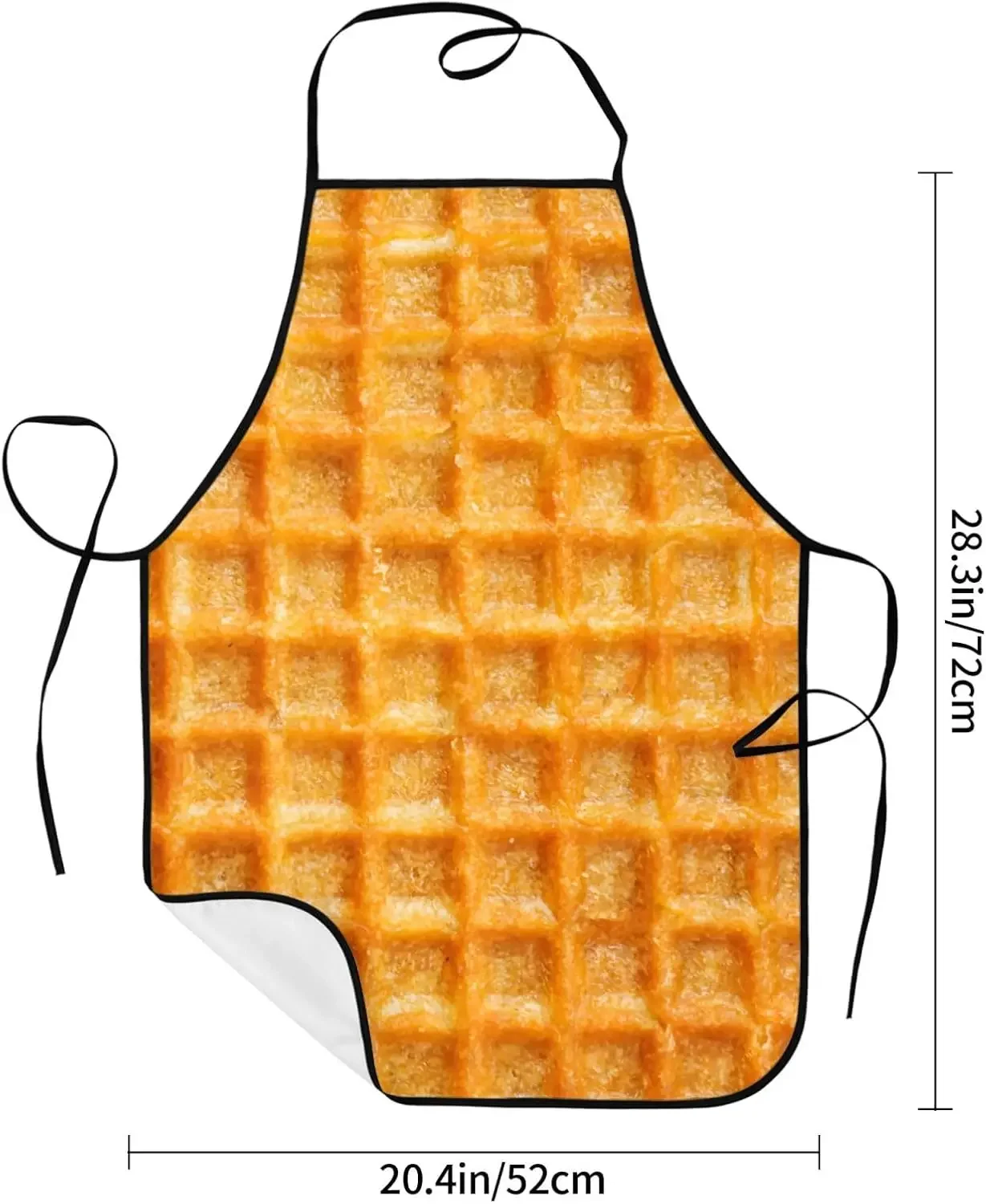 Waffle Cake Food Pattern Aprons for Men Women Kitchen Cooking Grilling Waterproof Apron with Pockets