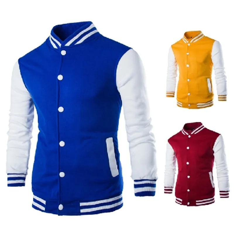 

Men's Baseball Jacket Stand Collar European Size Outerwear W868 Polyester Fiber Long Sleeve Sport Style Mid-aged And Elderly