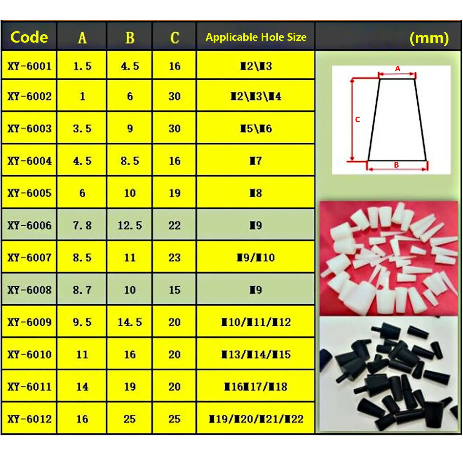 Clear / Black Conical Rubber Stopper HIGH TEMP Silicone Plugs Sealing Tapered Rubber Plug For Electroplating Paint