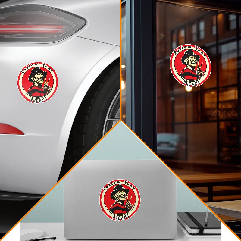 ملصق فينيل على شكل مخلب رعب - ملصق متين مقاوم للماء للحيوانات الأليفة للسيارة والدراجات النارية، تصميم مضحك "Chase Your Dreams"