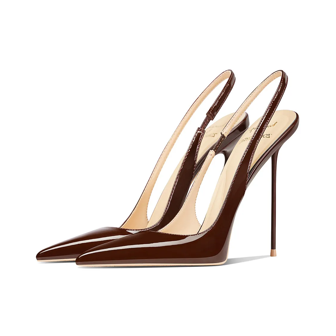 

Новые Изысканные Коричневые Туфли-Лодочки на Высоком Каблуке с Острым Носком, Модные Роскошные Универсальные Босоножки для Женщин, Большие Размеры 33-46