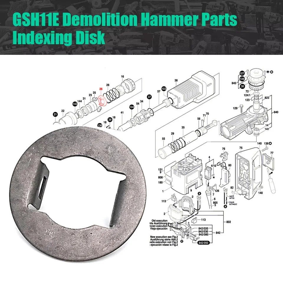 GSH11E Indexing Disk Replacement For Bosch GSH 11E GSH11E Demolition Hammer Spare Parts 1 619 P16 141 Power Tools Accessories