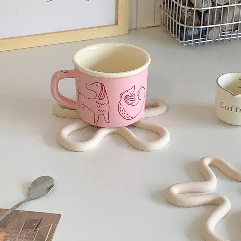 Sous-verre à café isolé en silicone irrégulier, haute température 02/10/2018, bols de cuisine ménagers, pots et assiettes, 1 PC