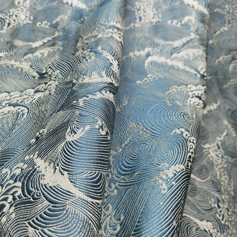 Curtains for Living Dining Room Bedroom Chinese-style Auspicious Clouds   Sea Tide Pattern High-precision Fabric Jacquard  Villa