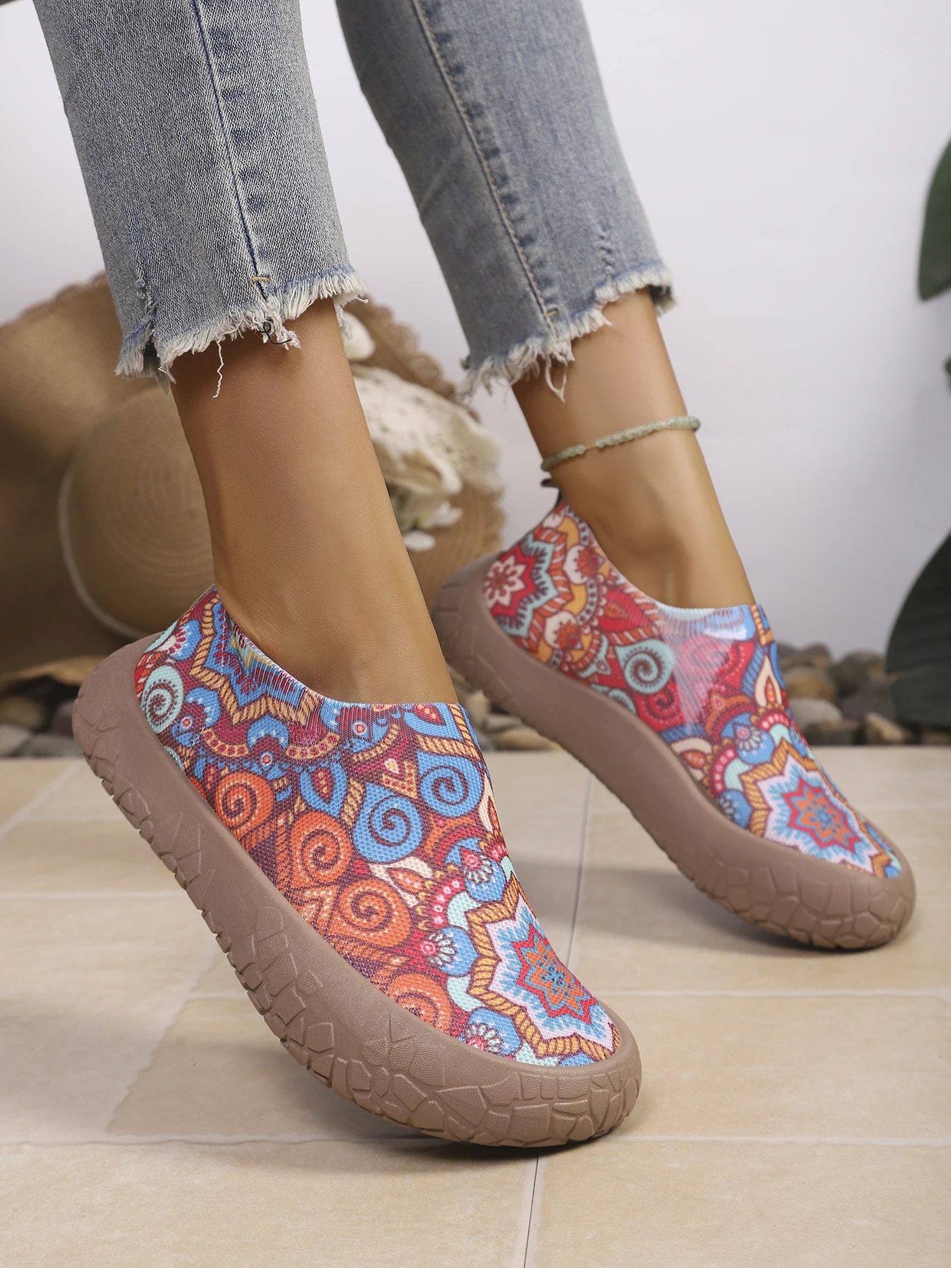 2026 Frühling Herbst Damen Slip-On Sneaker mit Sonnenblumenmuster, Leichte Atmungsaktive Rutschfeste Mesh-Herbst-Wanderschuhe, Park-Light-Wanderschuhe – Detail 22