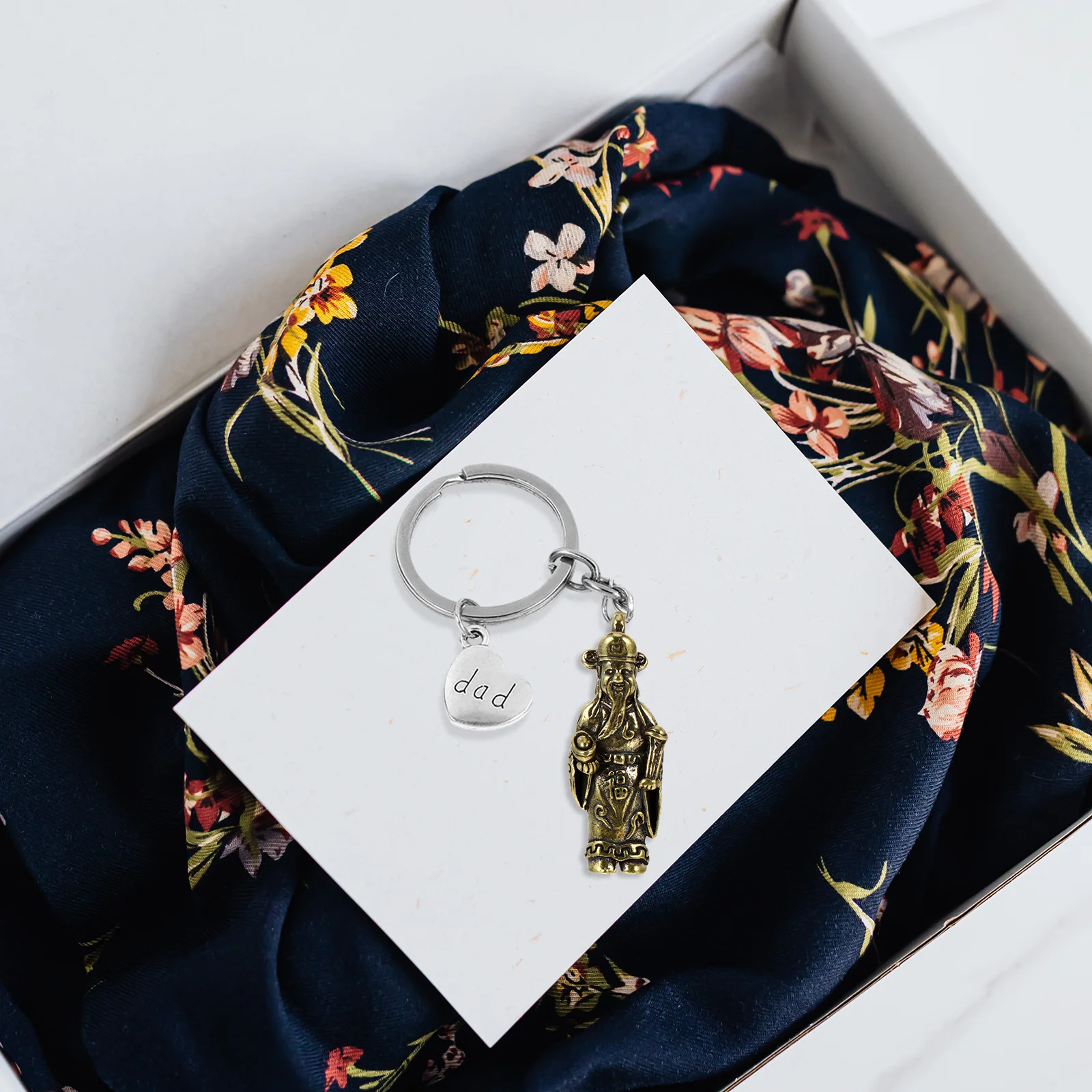 

3Pcs God of Wealth Keychain Pendant DIY Necklace Bracelet Jewelry Chinese Style Craft Accessories God of Wealth Keychain Pendant