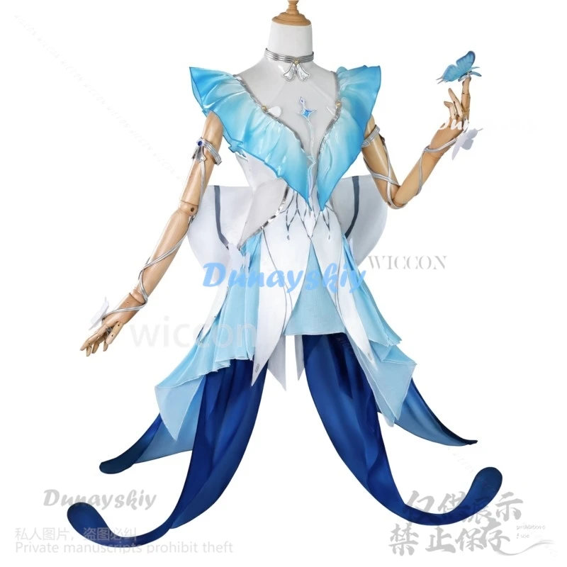 Anime Game Wuthering Waves Cosplay The Shorekeeper Costume Blue Dress Lovely Sexy Lolita Wig Hallowen Christma Play Role Girl