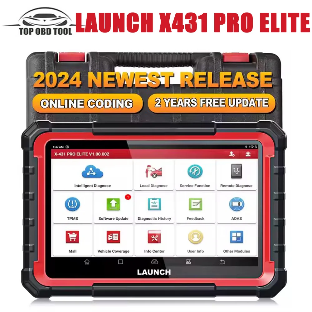 LAUNCH X431 PRO ELITE Car Diagnostic Tools CAN FD DOIP All System 31+ Reset Active Test ECU Coding Auto OBD OBD2 Scanner