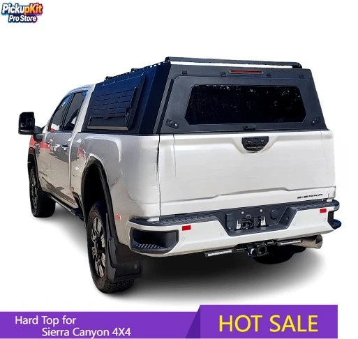 

Heavy Duty Steel Sports Pickup Truck Hardtop Topper Canopy Manual Waterproof Locking Bed Box No Drill for Sierra Canyon 4X4
