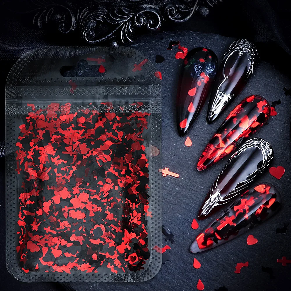 Mica Flake Resin - Halloween Nail Sequins 5g –Bat,Blood Drop,