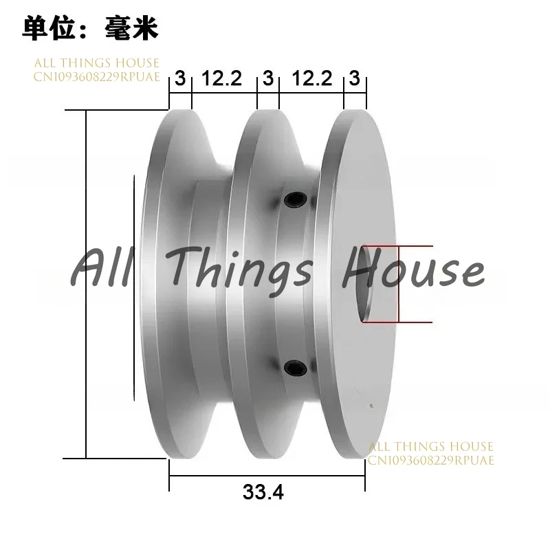 

1 шт. алюминиевый приводной шкив с двойным V-образным пазом для клиновых ремней типа A, внешний диаметр 60 мм