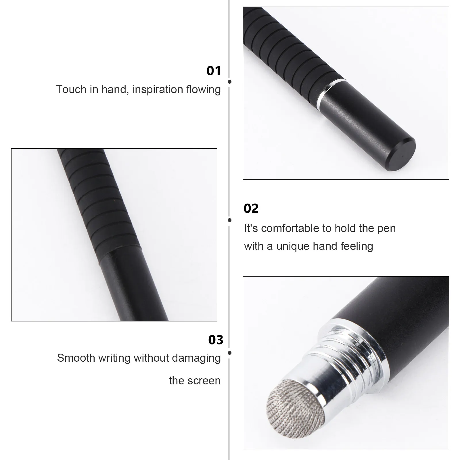 2 in 1 Capacitive Stylus Pen with Ballpoint Tip Universal Touch Screen Stylus for Tablets Drawing Writing