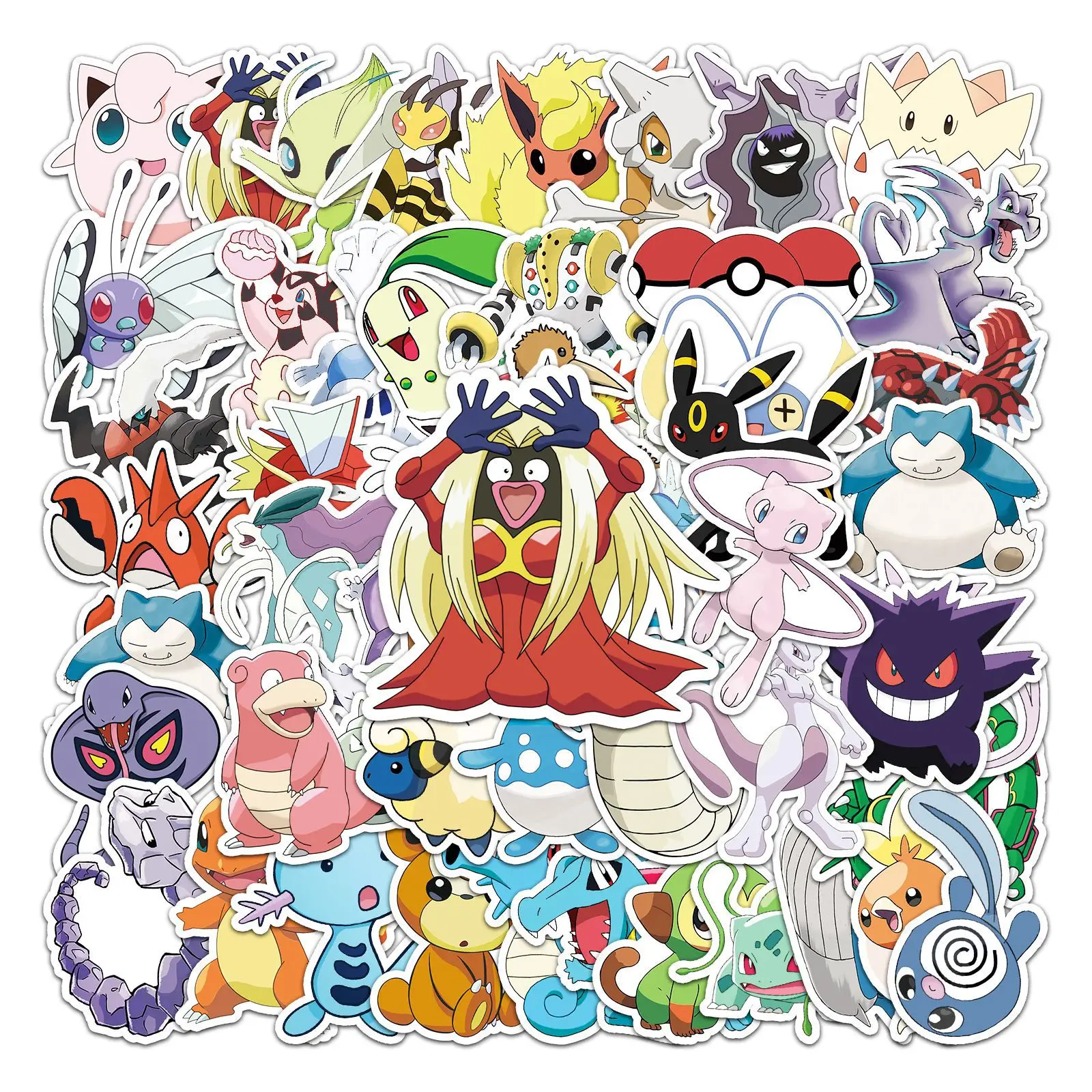 50Pcs  Cute Pokémon Cartoon Character Stickers For Skateboard Graffiti Laptop Water Bottle Motorcycle Sticker Toy Decal Gifts