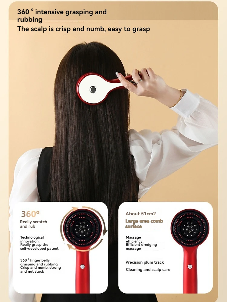 Electric Multi-Function Massage Comb Vibrating Scalp Massage Brush Scalp Nourishing Serum Infusion Comb Hair Growth Stimulating