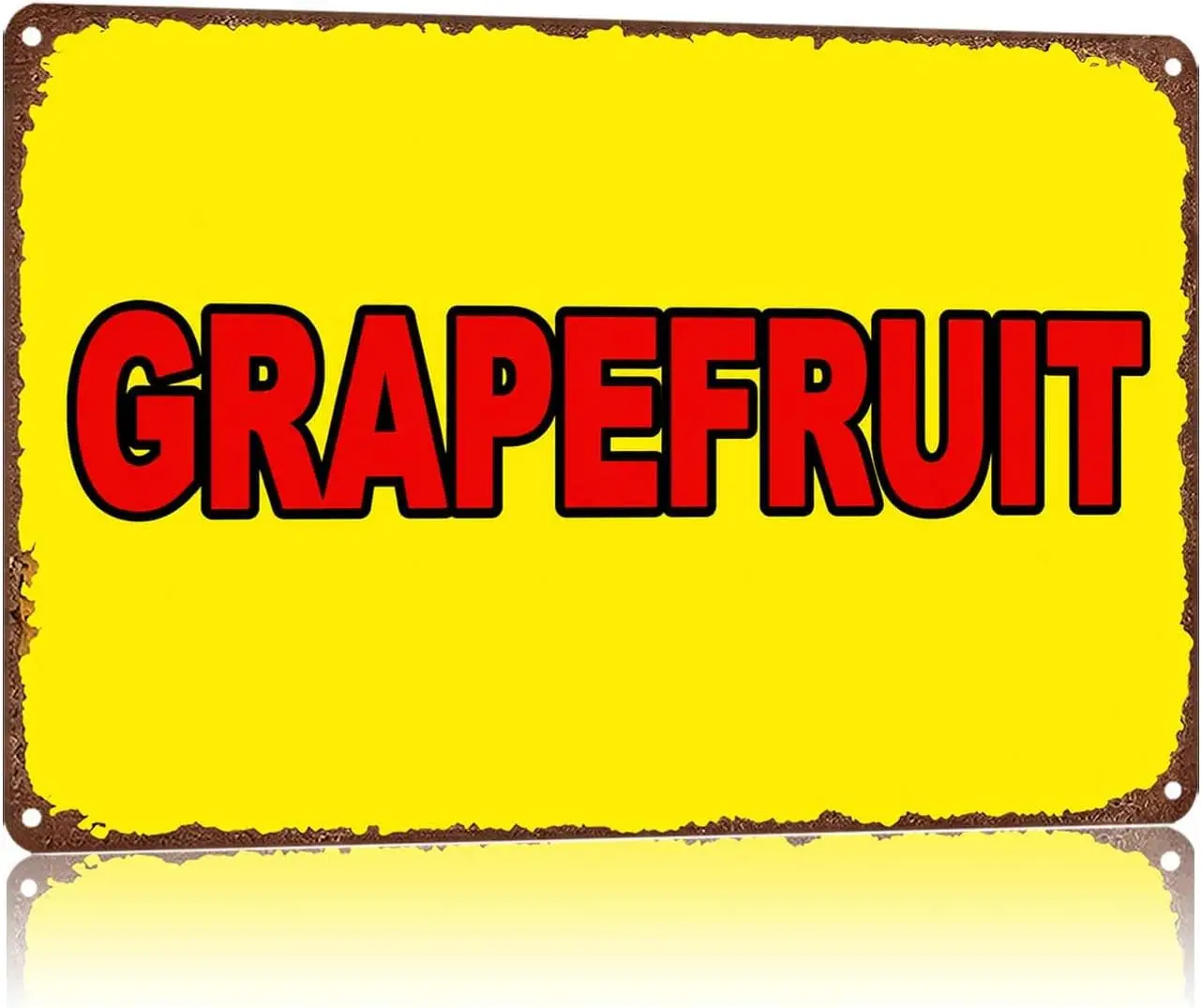 Metal Sign GRAPEFRUIT Print Wall Decor | Classic  ,Retro,Waterproof Aluminum,Funny,UV-printing,Easy To Install,Rust-proof, Fade-