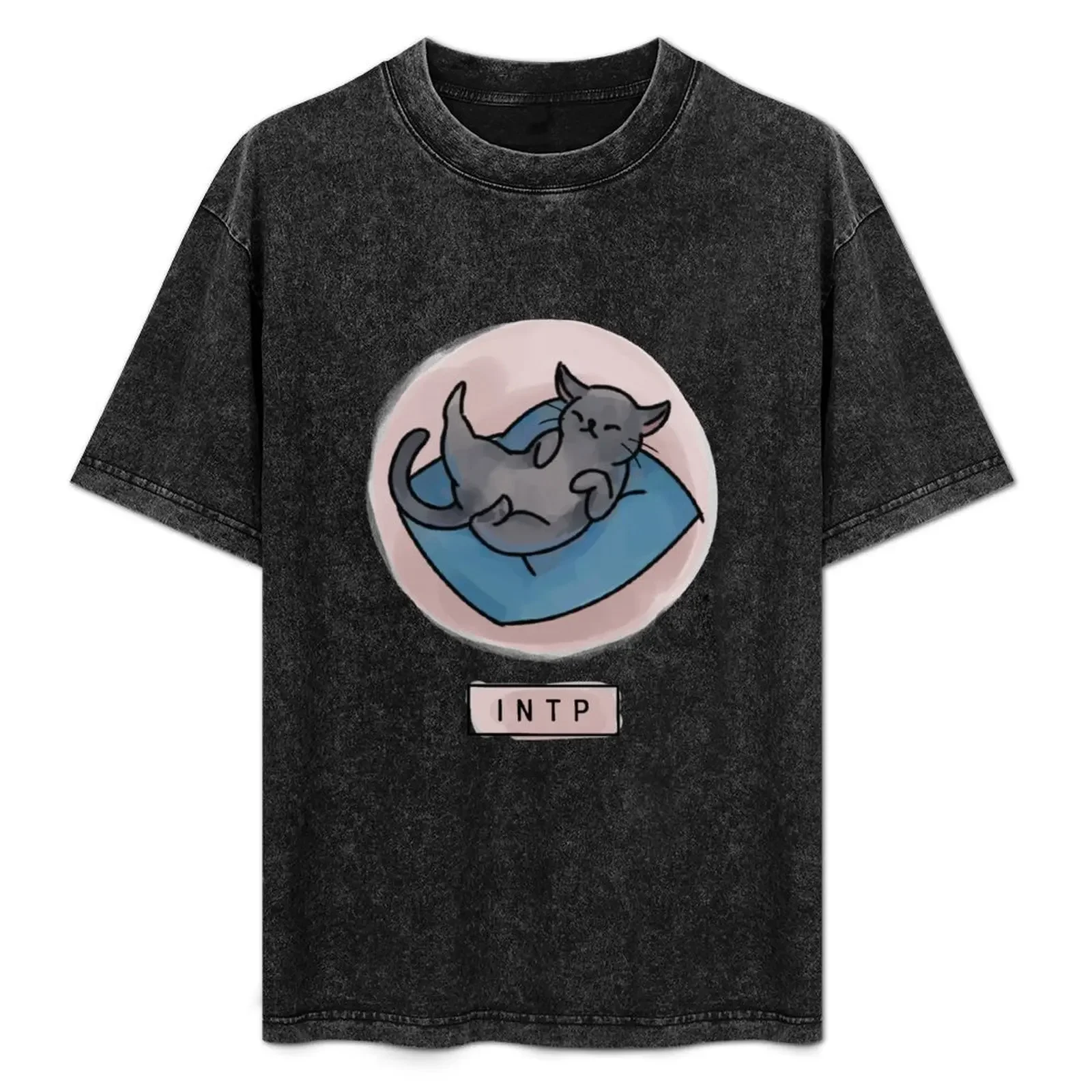 MBTI Cats: INTP تي شيرت ملابس جمالية ملابس فاخرة لابوبو للأولاد تي شيرت أبيض للرجال