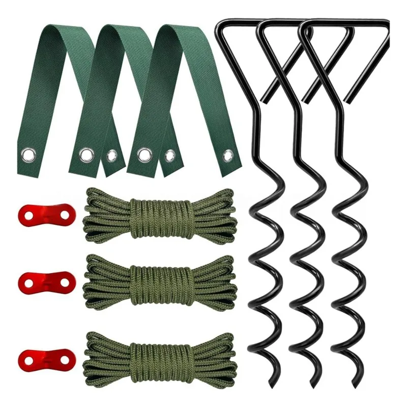 ABMH-Tree Straps Compatible Heavy-Duty Wooden Tree Support Stake Set Spiral Kit Ideal For Gardening And Planting