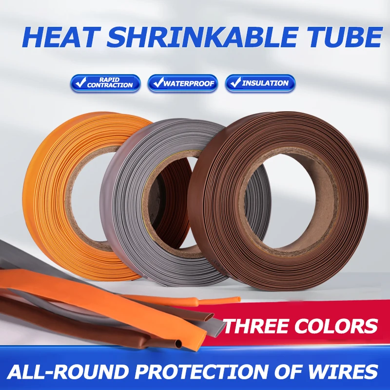 Orange Brown Grey Dia6  8  10 12 14 16 20 22 25 30 35 40 50-120mm Heat Shrink Tube 2:1 Polyolefin Thermal Cable Sleeve Insulated