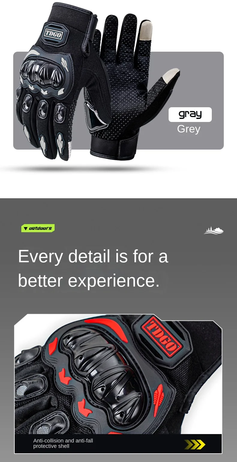 Sommer Motorrad Atmungsaktive Vollfinger Handschuhe Leder Schutzausrüstung Dirt Bike Sport Racing Reithandschuhe – Detail 14