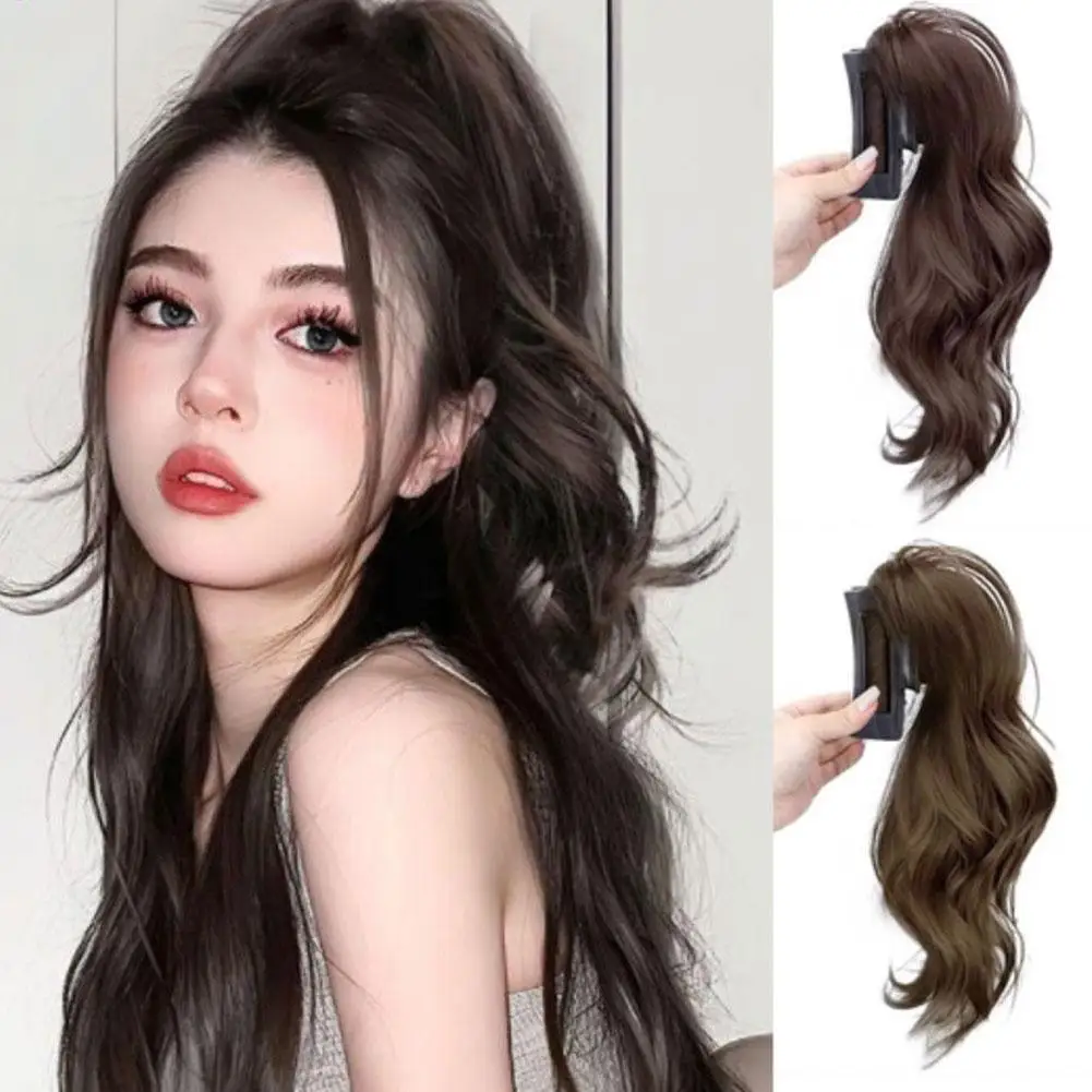 Synthetic Ponytail Extension Claw Clip Style Ponytail Extension Short Wave Curly Hair Women\'s Half Tied Ponytail Grip Wig