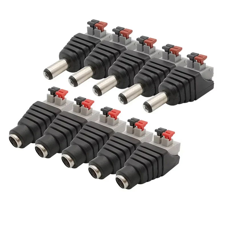 5pcs 12V DC Power Connector Plug Jack Male Female Socket Barrel 2.1mm x 5.5mm Adapter for CCTV Camera LED Strip Supply Terminal image 2