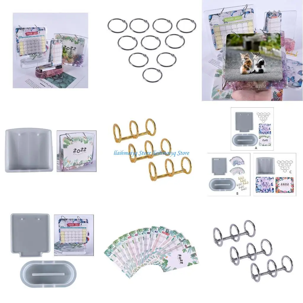 

573B Diy Crystal Epoxy Note Board Mold Calendar Silicone Mold with Base Suitable for Epoxy Resin Casting Craft Unique Decor