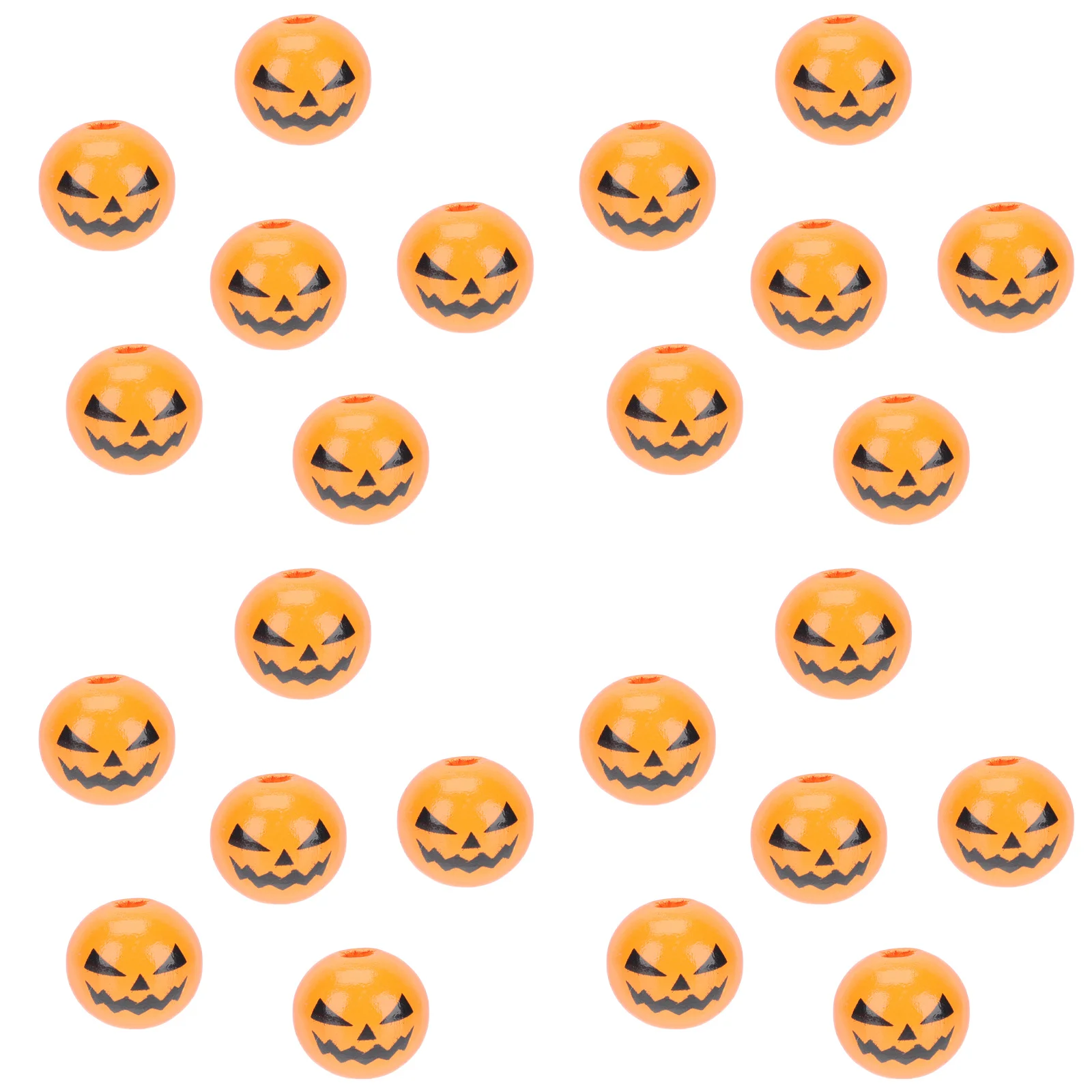 100 قطعة من الخرز الخشبي اليقطين للهالوين تحت عنوان مجوهرات يدوية إكسسوار للهالوين خرزة خشبية إكسسوارات ذاتية الصنع #4