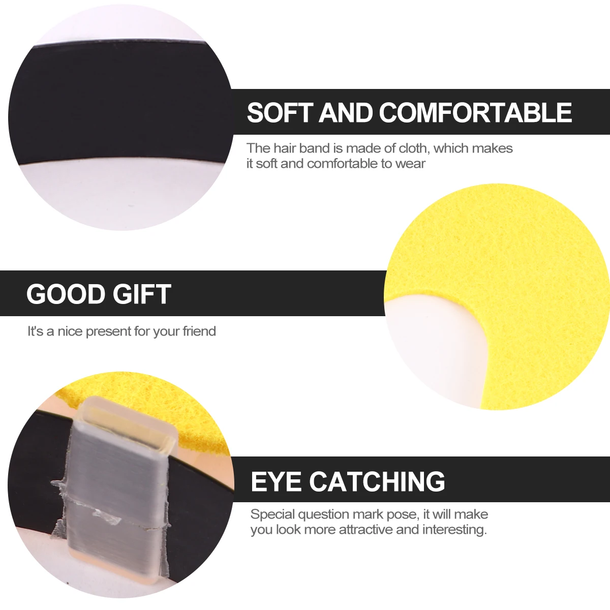 

2Pcs Yellow Headbands Bands Fashion Party Festival Photo Props Lightweight Comfortable Unique Selfie
