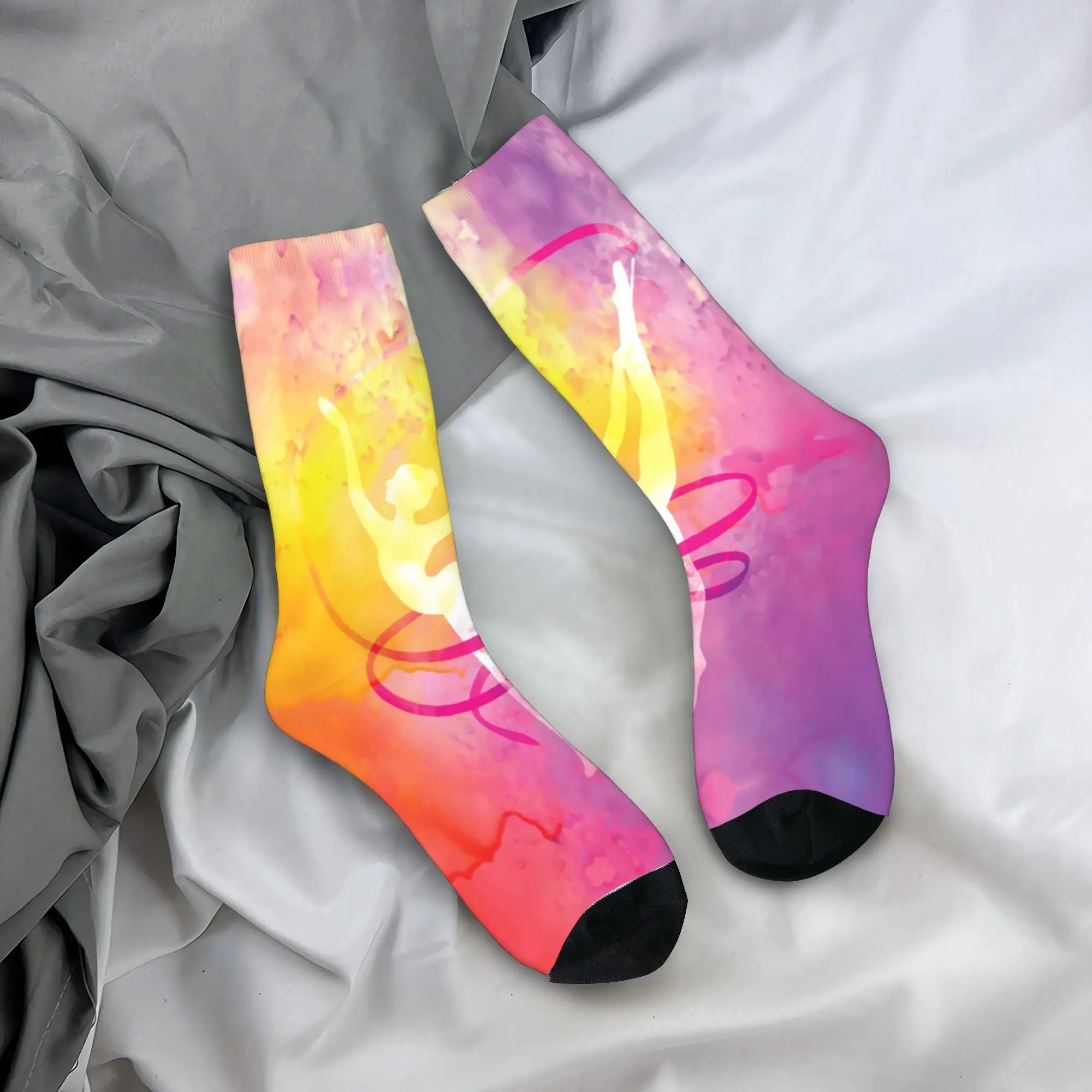 

Мужские носки 0, акробатическая гимнастика, танцы для девочек, акварельные спортивные чулки для йоги, нескользящие дышащие носки, зимние носки для скейтборда