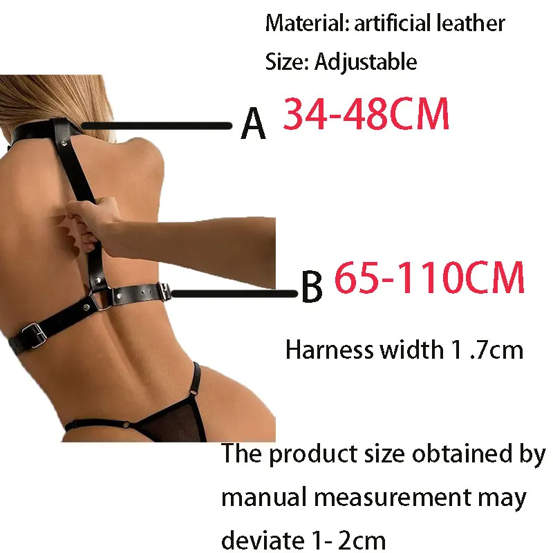 Description Picture 4 of itemBdsm Garter Lingеrie Sexy Women Harness Bra Leather Collar Tops Adjustable Belt Fashion Punk Waist Goth Bondage Adult Body Belts