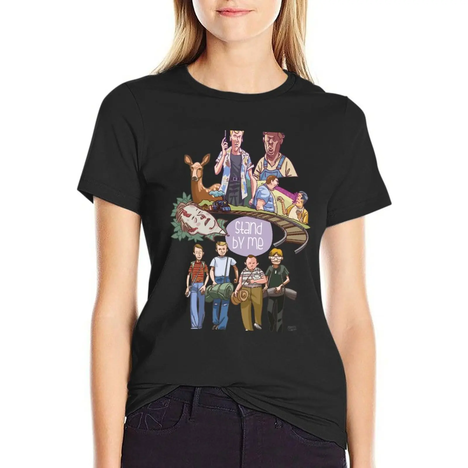 Stand by me T-Shirt anime clothes blacks funnys Women's tee shirt