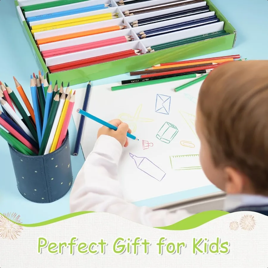 Lápices de colores a granel, juego de lápices de colores surtidos de 12 colores para adultos, dibujo para bocetos, estuche de madera para volver a la escuela, lápices de plomo