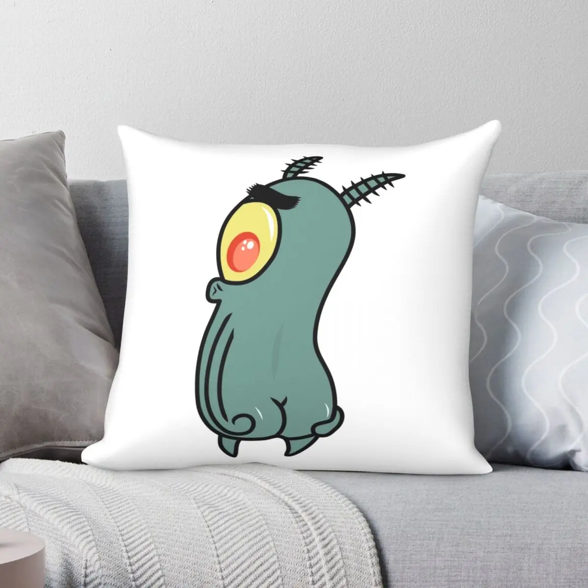 Big Booty Plankton Square Pillowcase Polyester Linen Velvet Pattern Zip Decor Home Cushion Cover