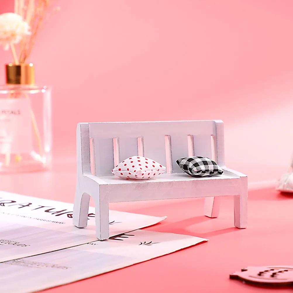 

Mini Furniture Miniature Decorative Bench Model Exquisite nament Small Scene Chairs Prop Realistic Details Long Lasting