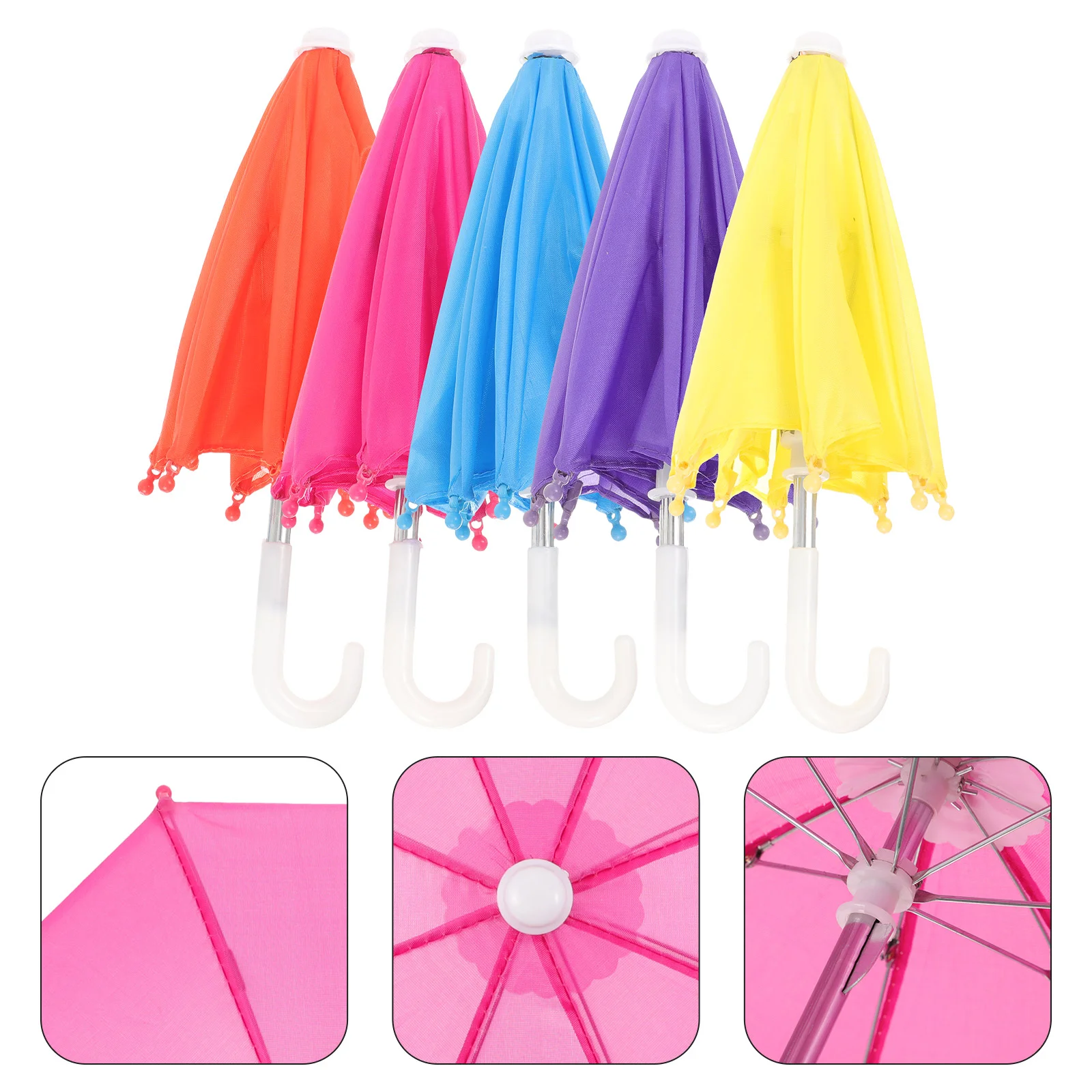 5Pcs Simulate Unbrellas Prop Mini Umbrellas Adorable Umbrellas Desktop Umbrella Decors umbrella model