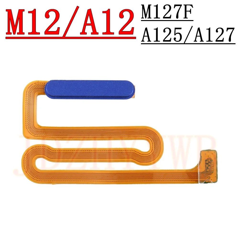 Home Button Menu Return Key Fingerprint Sensor Flex Cable With Power Button For Samsung Galaxy A12 A125 A127 M12 M127F