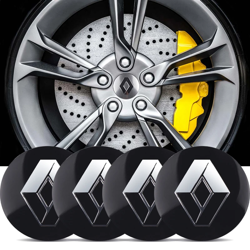 4pcs 56MM Car Wheel Center Cover Stickers Hub Cap Decal For Renault DACIA Fluence 2 Scenic Duster Logan Clio Trafic Zoe Duster