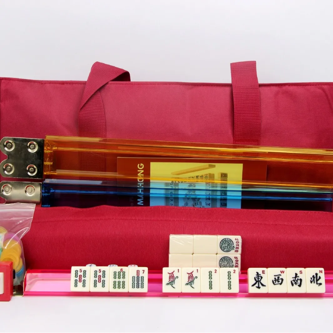 بلاط ماجونج صغير للسفر، مسكن، محمول دوين أحمر وأسود إبداعي جونغ