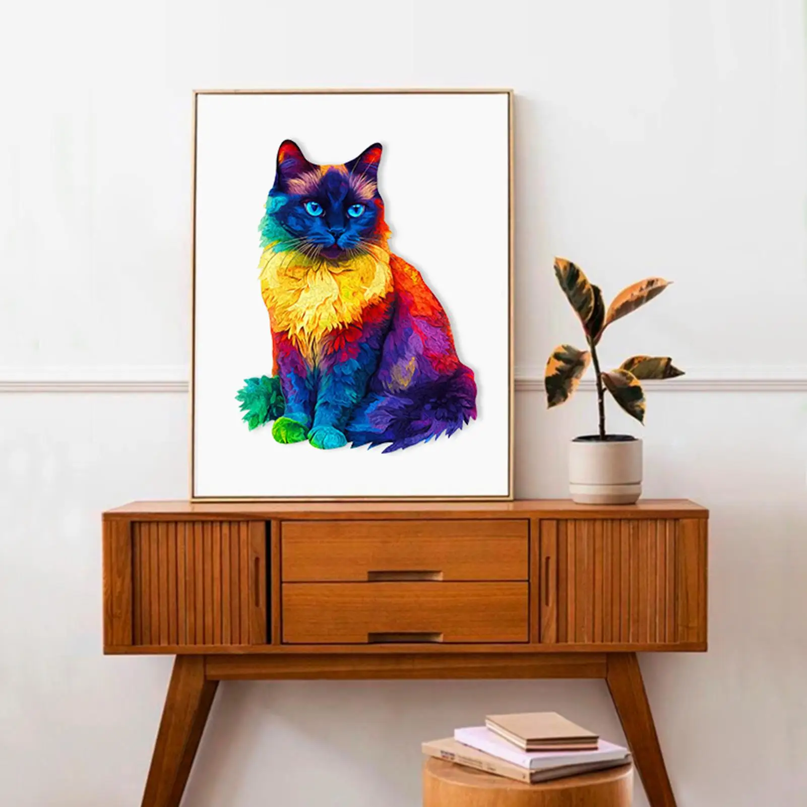 Puzzle chat en bois 201 pièces, décoration de salon, animaux irréguliers pour adultes et adolescents, amoureux des chats, collectionneurs de la famille