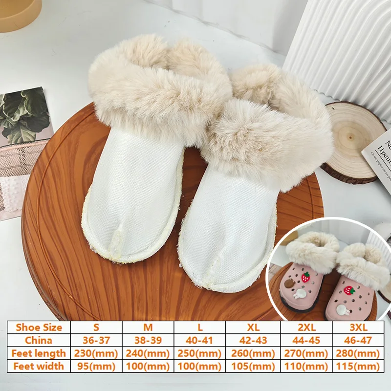 1Pair White Black Warm Shoe Cover Unisex Shoes Clogs Fur Insoles Replacement Plush Shoe Pads Slippers Plush Liner Soft Thickened