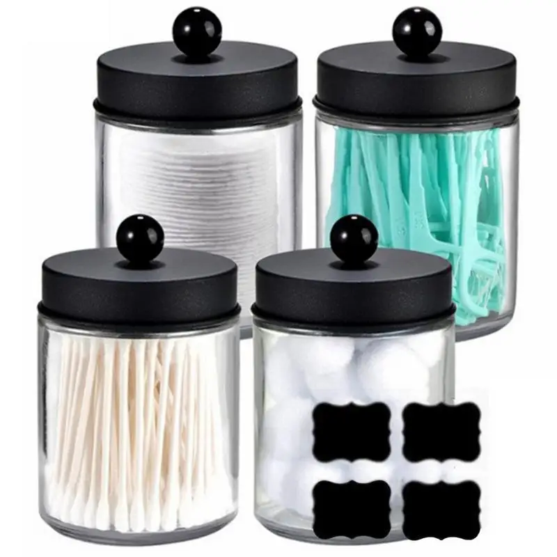 

Cotton Ball Holder Qtip Holder Dispenser Canister Jar Organizer Set Small Holder Dispenser for Restroom Home Decor Bathroom Can