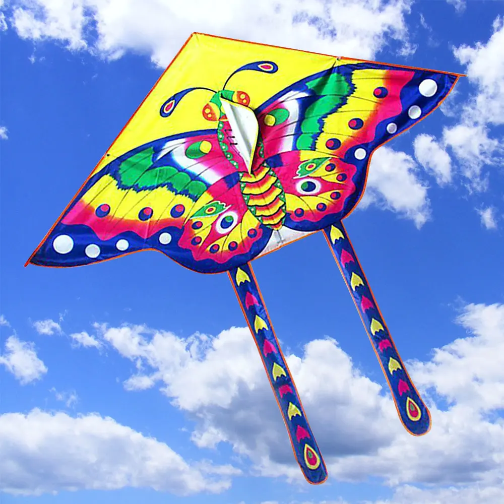 Butterfly Flying Kite Butterfly Triangle Kite Colorful Butterfly Kite Toy Outdoor Sports Butterfly Flying Kite with 15M Kite