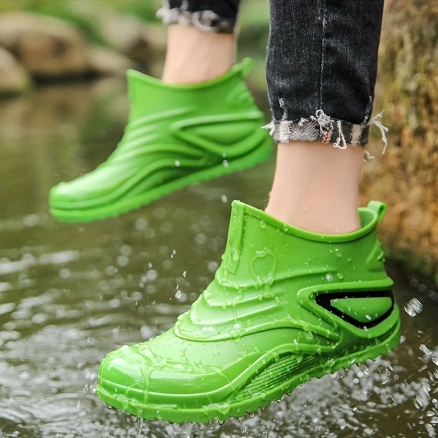 Men's Rain Boots, Non-slip Wear-resistant Waterproof Rain Shoes For Outdoor Working Fishing