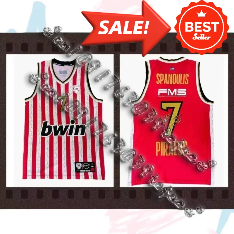 

2025 Summer Basketball Greek Basketball League Olympiacos Adult Loose Sweat Absorbing Breathable Loose Quick Dry No. 7 Vest