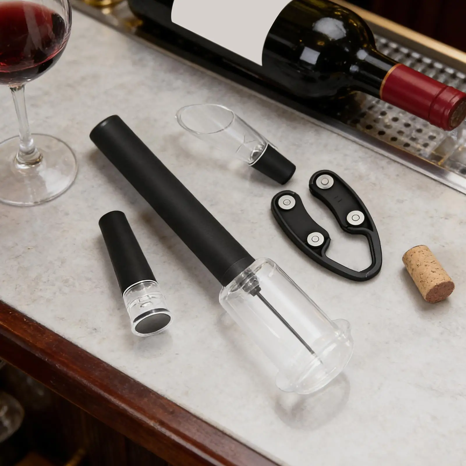 Wine Bottle Opener Air Pump Corkscrew Manual Needle Type Aerator for Home Bar Picnic Camping Easy Quick Cork Remover Tool Kit