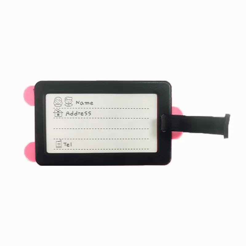 

Милая мультяшная бирка для багажа, идентификатор для чемодана из ПВХ с именной этикеткой, бирка для посадочного талона, бирка для возврата багажа на праздники