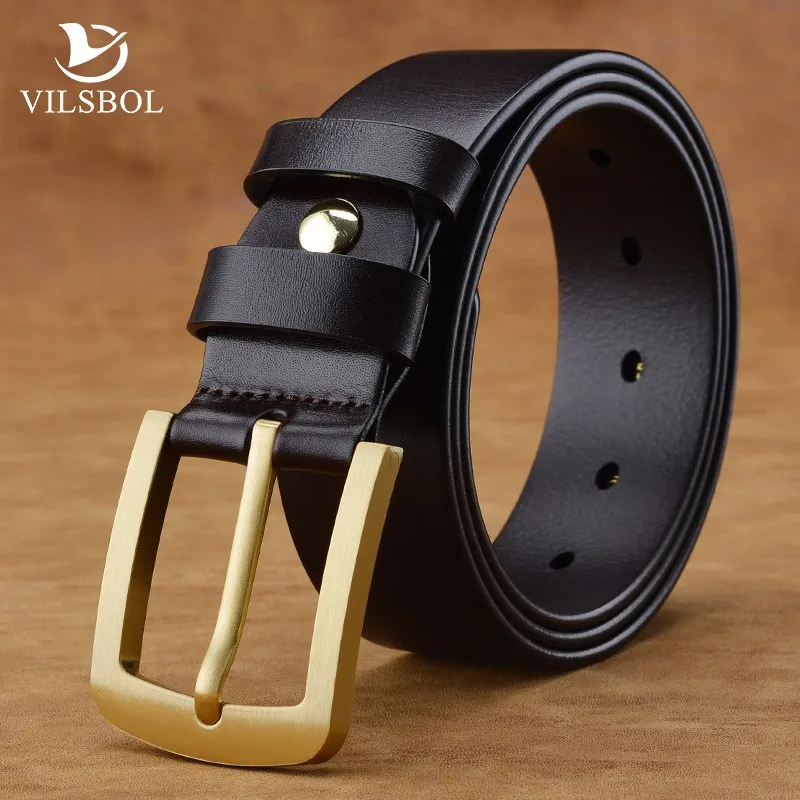 

Мужской ремень из натуральной кожи, прочный, класса люкс, дизайнерский, из толстой воловьей кожи, с пряжкой из чистой меди, в стиле винтаж, классический, для джинсов, мягкий