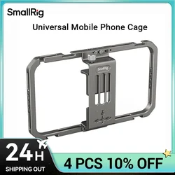 SmallRig-jaula Universal para teléfono móvil, plataforma de vídeo para Smartphone, película, Vlogging, funda para iPhone 15 Pro/15 Pro Max para teléfono Android