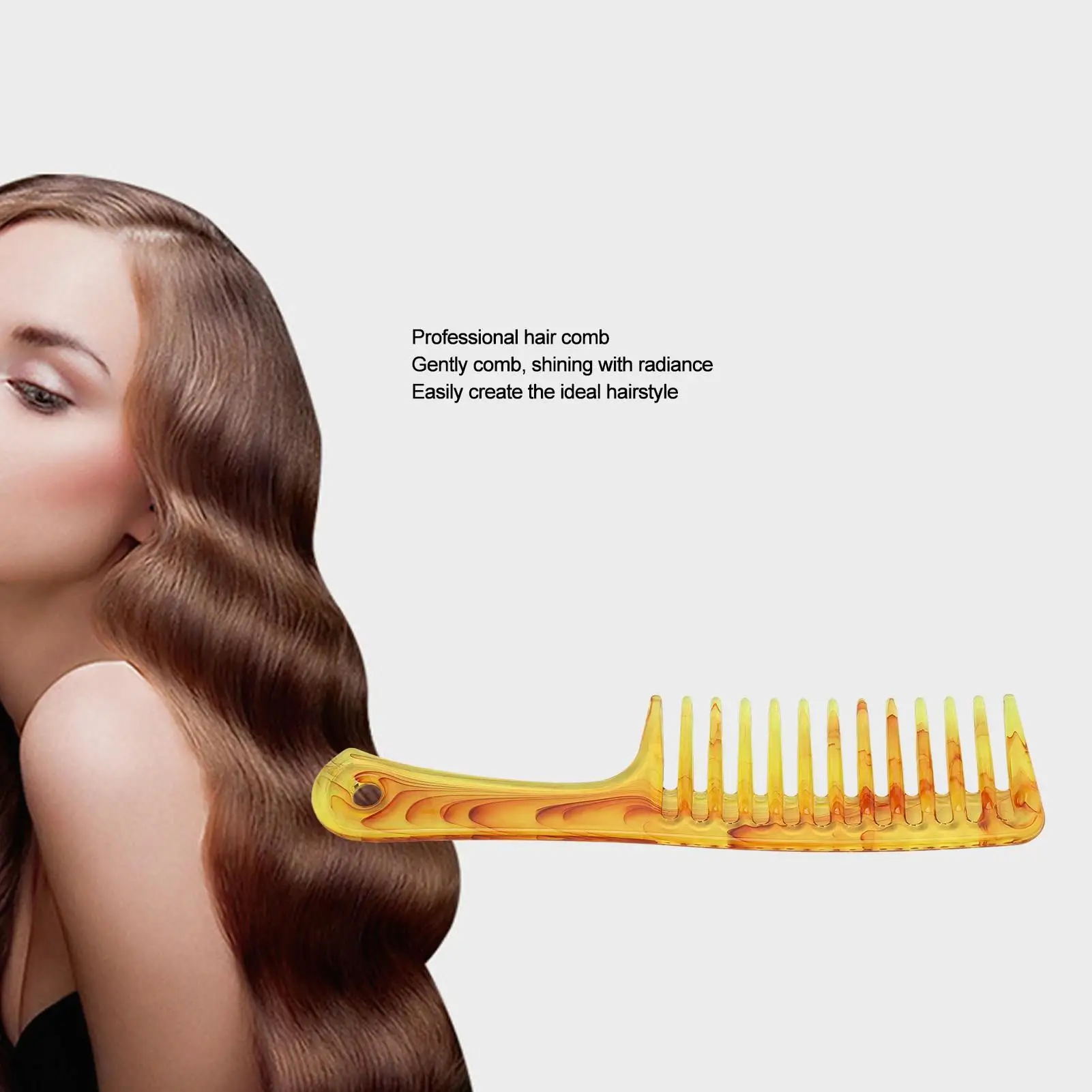 Anti Static Wide Tooth Comb   Reduce Hair Loss, Easy to Use, Fashionable Design   Ideal for Curly Hair