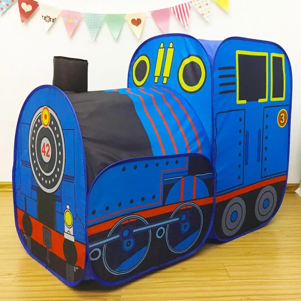 Train-shaped children's indoor Tent Foldable Spacious Indoor Outdoor Playhouse Toys For Children Home Crawl Tunnel Game Toy Gift